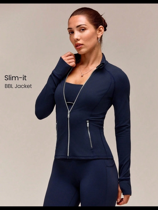 Glowmode Jackets & Blazers - Navy Performance Zip-Up Jacket with Mock Neck